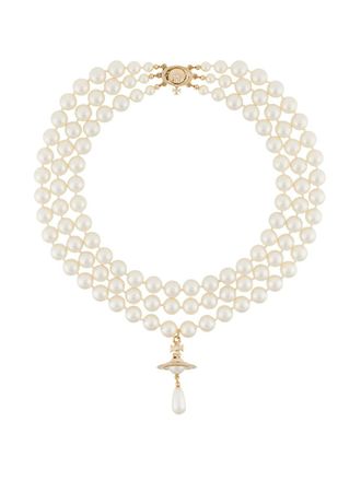 Vivienne Westwood Three Row Pearl Drop Choker