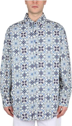 Dr&ocirc;le de Monsieur La Chemise Fa&iuml;ence - Heren - Overhemden - Blauw - Maat: M