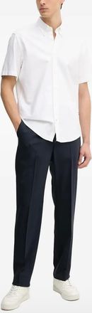 BOSS short-sleeved buttoned-down shirt - men - Cotton - M - White