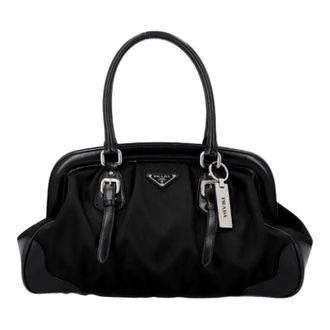 Prada Pre-owned Handbags, female, Black, Size: ONE SIZE Pre-owned Nylon Handbag