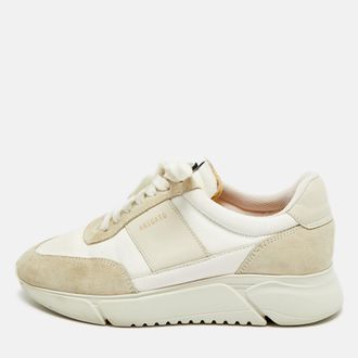 Axel Arigato Marathon Runner Size 38 White Canvas and Suede Low Top Sneakers
