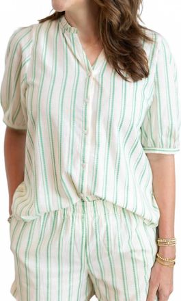Ichi Jovil Stripe Top In Green