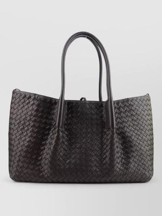 Bottega Veneta rectangular tote bag woven texture dual handles