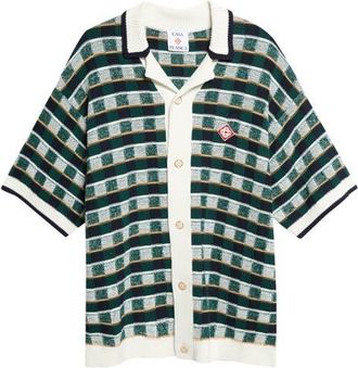 Casablanca Mosaic Plaid Cardigan in Cotton at Nordstrom, Size X-Large