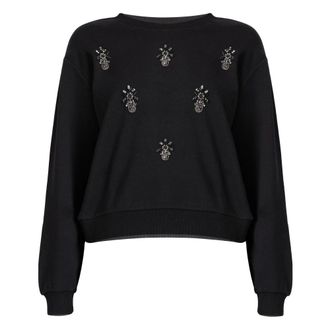 Kocca Sweatshirts, female, Black, Size: XS Casual Jewelled Long Sleeved Sweatshirt