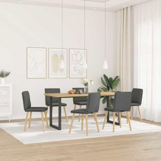 vidaXL Vidaxl - Sillas De Comedor 6 Unidades Tela Gris Oscuro