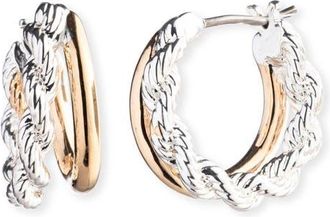 Ralph Lauren Split Hoop Earrings in Two Tone at Nordstrom