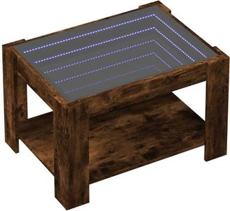 vidaXL Vidaxl - Coffee Table with led Smoked Oak 73x53x45 cm Engineered Wood