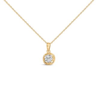 House of Brilliance 10K Yellow Gold Plated.925 Sterling Silver 1/2 Cttw Lab Grown Diamond Openwork Pendant Necklace