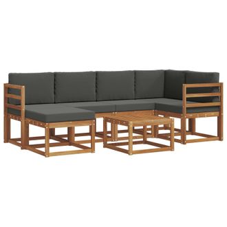 vidaXL Conjunto De Sof&aacute;s De Exterior 7 Pcs Natural Y Antracita Vidaxl