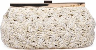 Fabiana Filippi Raffia Clutch - White