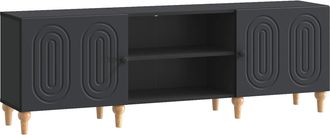 vidaXL Mueble De Tv 150 X 31 X 50 Cm Negro Madera De Ingenier&iacute;a Vidaxl
