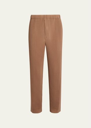 Homme Pliss&eacute; Issey Miyake Mens Pleated Straight-Leg Pants