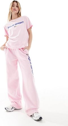 Polo Ralph Lauren Sport Capsule - Joggers rosa con logo laterale