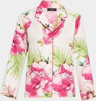 Natori Sonomi Cropped Floral-Print Pajama Set