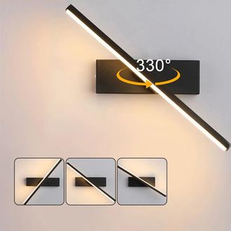 OEM Esta Moderna L&aacute;mpara De Pared Led Negra De 30 Cm Para Interiores Ofrece Tres Opciones De Color Y Una Rotaci&oacute;n De 330&deg;, Lo Que La Hace Ideal Para Dormi