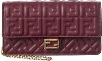 Fendi Fendi Baguette Ff Leather Wallet On Chain