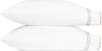 Matouk Classic Chain Scallop Set of 2 Pillowcases in Dune at Nordstrom, Size Standard