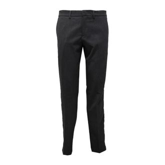 Paolo Pecora Slim-fit Trousers, male, Gray, S, Dark Grey Wool Mix Trousers