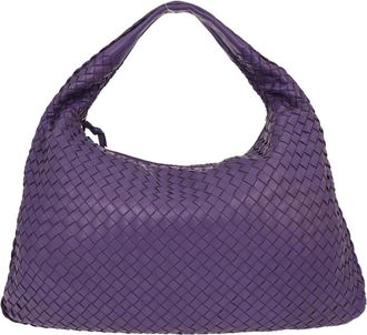 Bottega Veneta Veneta Hobo Intrecciato Nappa Purple Leather Handbag (Pre-Owned)