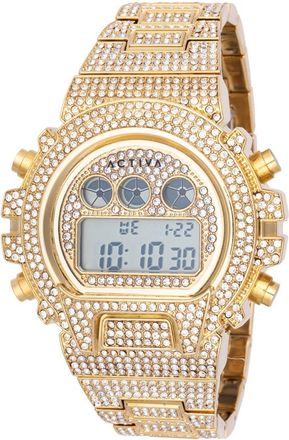 Invicta Activa x Invicta DIGITAL ESSENTIALS ACW4019-001 Heren Horloge - Quartz Uurwerk - met gouden Wijzerplaat - 51mm