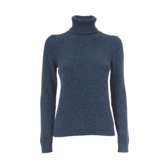 Gran Sasso Slim Fit Coltrui - Dames - Coltruien - Blauw - L - Wol - Truien & Vesten