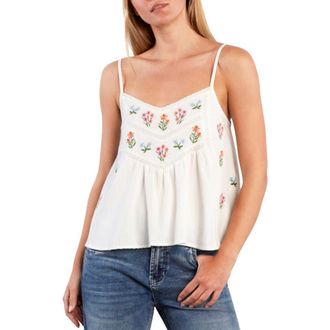 BILLY T Honeysuckle Embroidered Camisole in White Flower at Nordstrom, Size X-Small