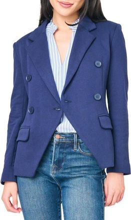 Gibsonlook Double Breasted Cotton Blend Blazer in Navy Peacoat at Nordstrom, Size Xx-Small