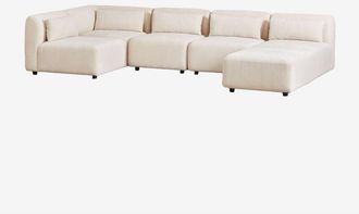 Sklum Sof&aacute; Modular Esquinero De 5 Piezas Con Puff Fogler Sklum