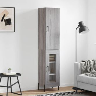 Berkfield Home Highboard Grey Sonoma 34.5x34x180 cm Engineered Wood