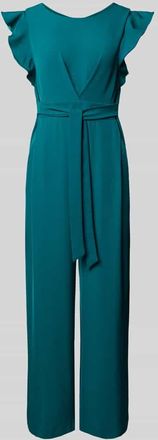 Rinascimento Rinascimento Cocktail-Jumpsuit mit Volants und Bindegürtel in Dunkelgruen, Größe L