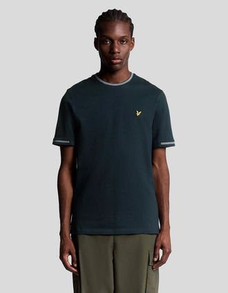 Lyle & Scott Lyle And Scott Mens Birdseye Half Tipped T-Shirt - Navy - Size: 34