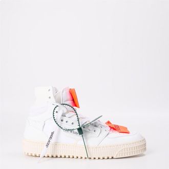 Off-white Womens Off White Off 3.0 Hi Top Lace-Up Sneakers in White/Orange - Size UK 2