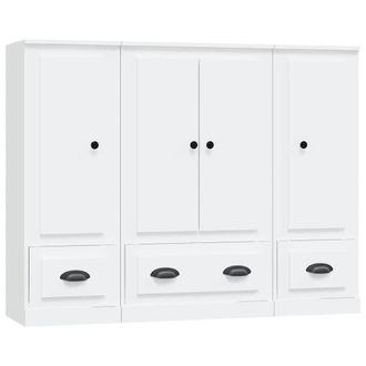 Berkfield Home Highboards 3 pcs White Engineered Wood