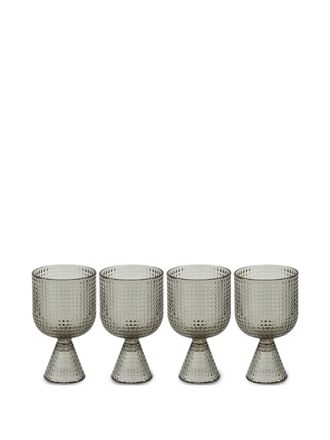 Pols Potten Rooftop textured wine glasses (set of four) - unisex - glass - One Size - Grey