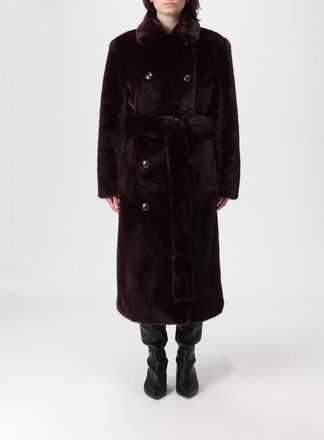 Stand Studio Fur Coat STAND STUDIO Woman color Burgundy