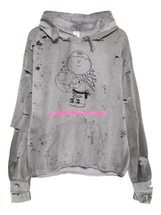 Westfall cartoon-print hoodie - Grey