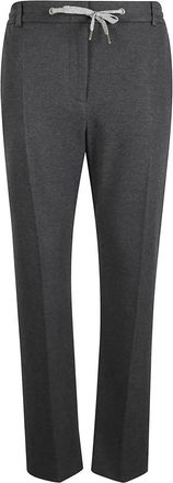 Eleventy Slim-fit broek - Dames - Slim Fit Broeken - Grijs - XL - Leer - Broeken