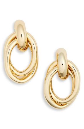 Nordstrom Frontal Double Hoop Earrings in Gold at Nordstrom