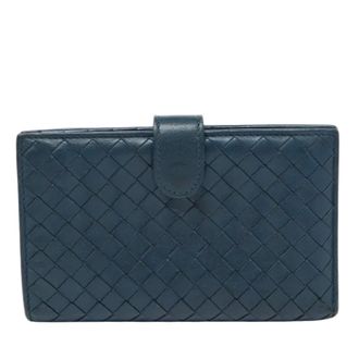 Bottega Veneta Pre-owned Wallets, female, Blue, Size: ONE SIZE Pre-owned Leather wallets