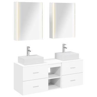 vidaXL Juego De Muebles De Ba&ntilde;o 5 Uds. Blanco Vidaxl