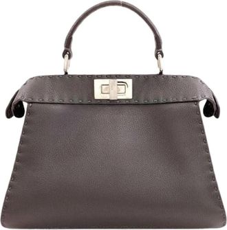 Fendi Pre-owned Selleria Handtas - Dames - Vintage Handtas - Grijs - ONE Size - Leer - Vintage