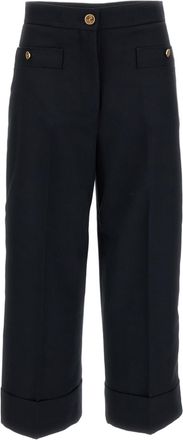 Thom Browne Navy Blue Tailored Hopsack Wool Straight-Leg Pants