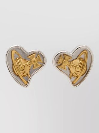 Vivienne Westwood faye heart shape two tone earrings