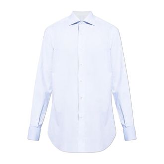 Brioni Formal Shirts, male, Blue, Size: 5XL Cufflink Shirt