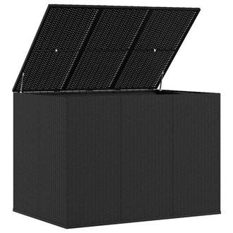 Berkfield Home Durable Garden Cushion Box PE Rattan 145x100x103 cm Black | Size: 145 x 100 x 103 cm