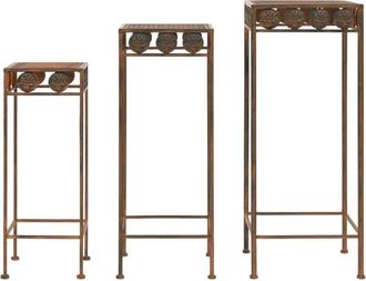 vidaXL Vidaxl - Plant Stand Set 3 Pieces Vintage Style Metal Rusty