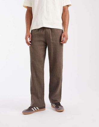 Jack & Jones Pantaloni ampi beige stropicciati-Neutro