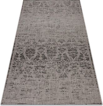 RugsX Alfombra De Cuerda Sisal Floorlux 20211 Plateado /negro Grey 240x330 Cm