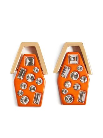 La DoubleJ Swinging Portal earrings - women - Resin/Crystal/Brass - One Size - Orange